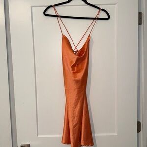 Le Lis Orange Backless Dress